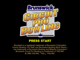 Brunswick Circuit Pro Bowling title screen for Playstation